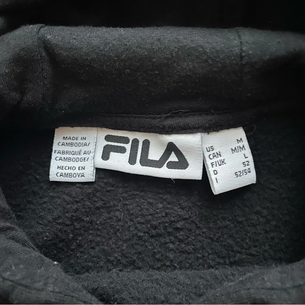Fila Black Pullover Sweatshirt Hoodie embroidered logo size M - Picture 6 of 6